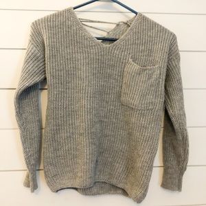 Gray v neck sweater